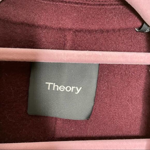 THEORY Pleat Jacket Cashmere Dark Currant Maroon - Picture 5 of 7